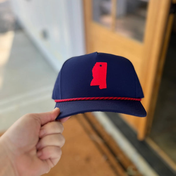 State of MS Hat: Blue/Red