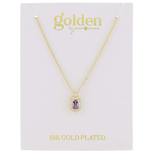 My Month Is Golden Necklace: Amethyst