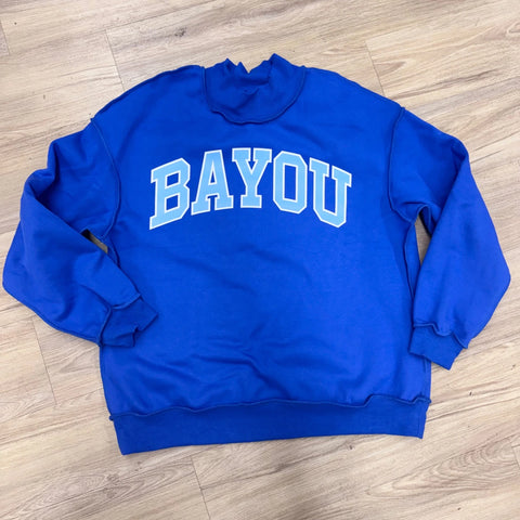 BAYOU Solid Mock Neck Sweatshirt