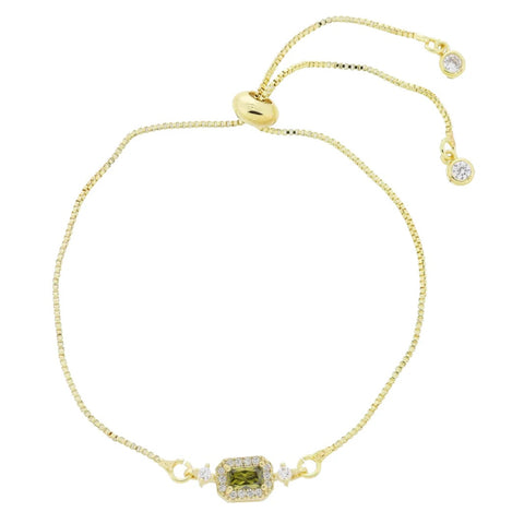 My Month is Golden Bracelet: Peridot