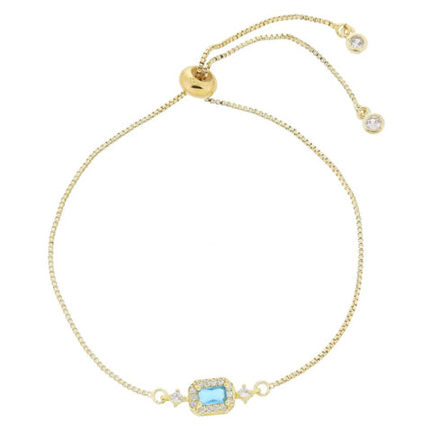 My Month is Golden Bracelet: Aquamarine