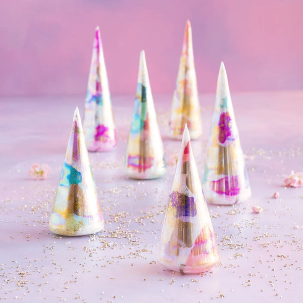 Color Couture Glass Cone Trees