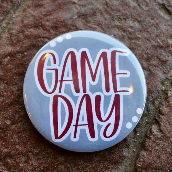 Game Day 3" Button: Maroon & White