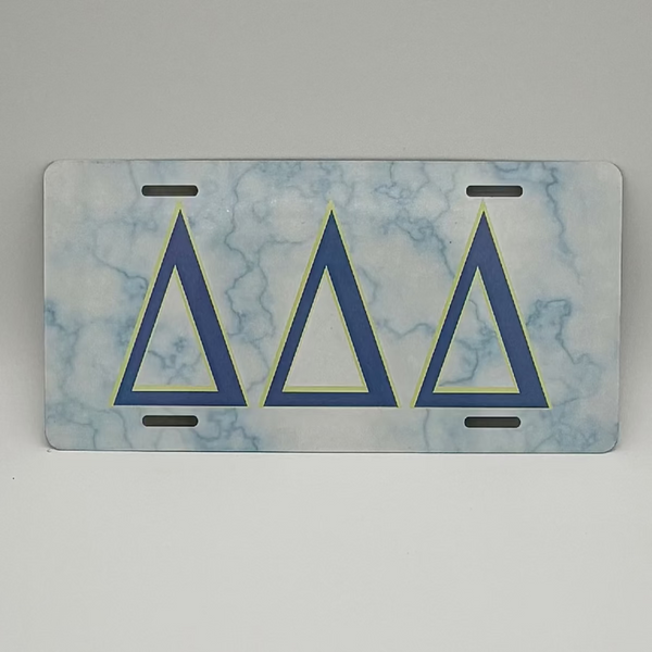 Tri Delta Watercolor Car Tag - Heidisonline