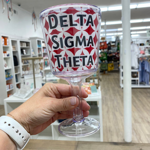 Delta Sigma Theta Wine Glass