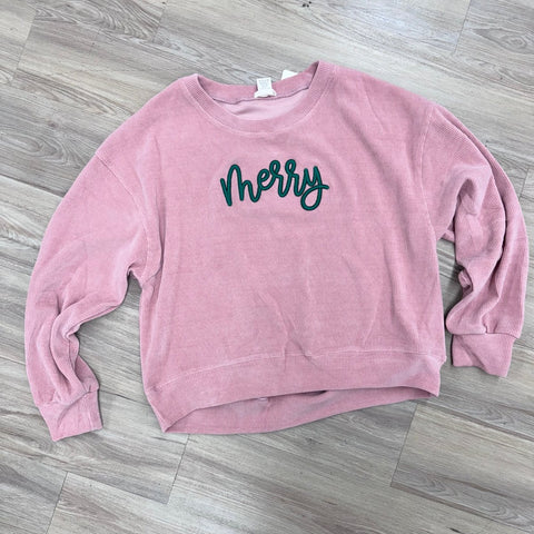 Merry Cropped Corded Sweatshirt