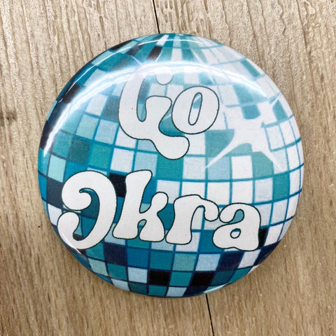 Go Okra Disco Ball Button