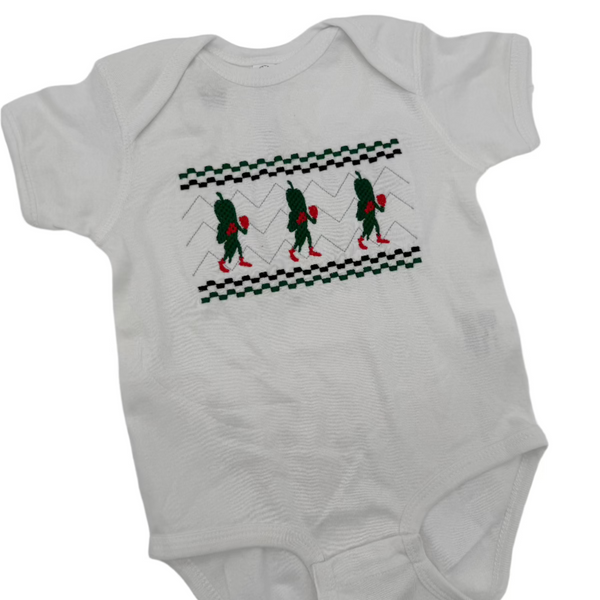 Faux Smock Okra Onesie