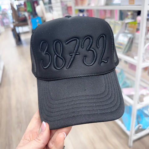 38732 Puff Trucker Hat: Black