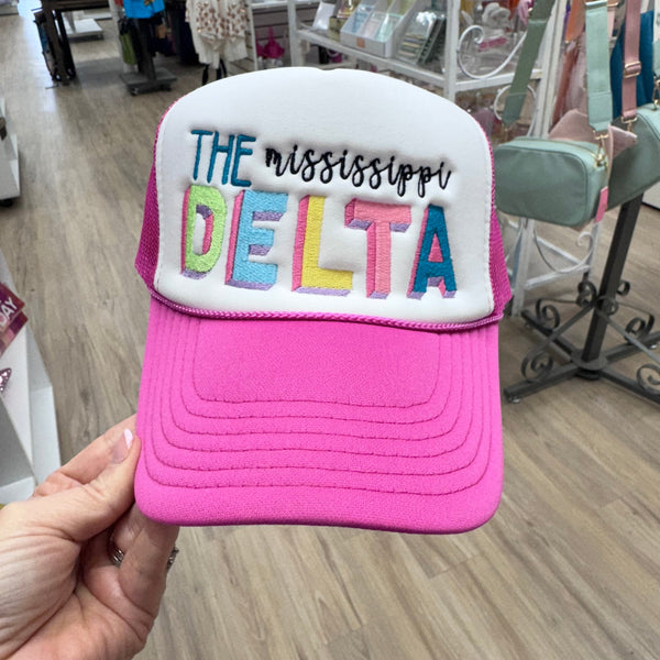 Pink MS Delta Trucker Hat