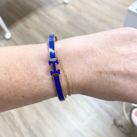 Blue Epoxy H Bracelet