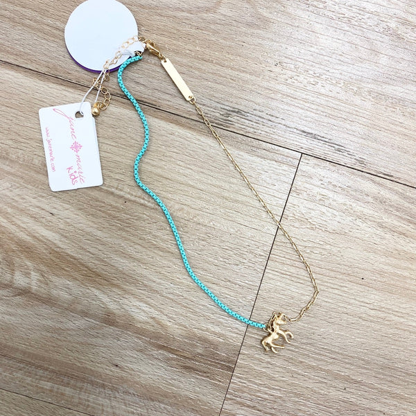 On Color Necklace: Gold Unicorn