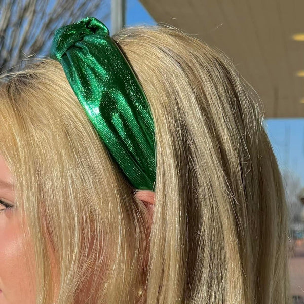 Metallic Green Knotted headband