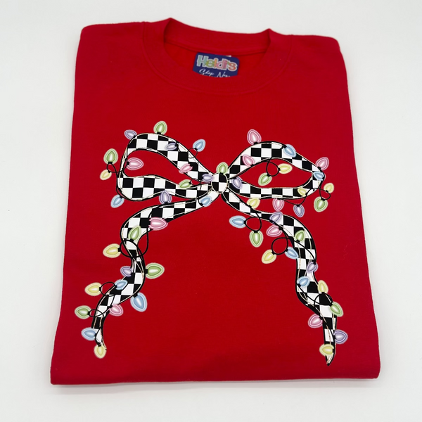 Checkered Lights Bow Tee