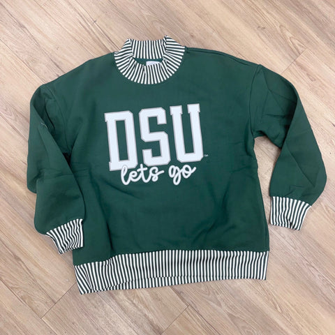 DSU Stripe Mock Neck Sweatshirt
