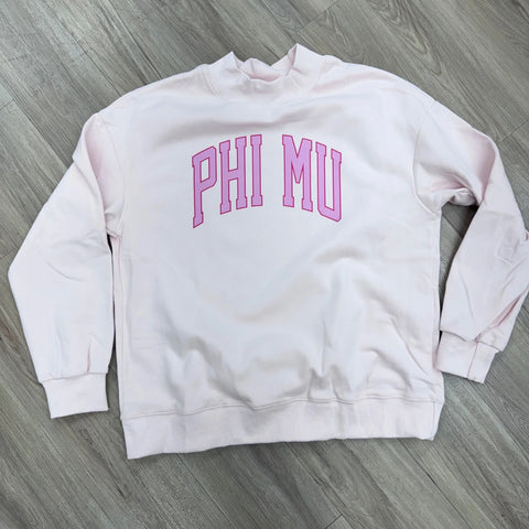 Apricot Phi Mu Mock Neck Sweatshirt