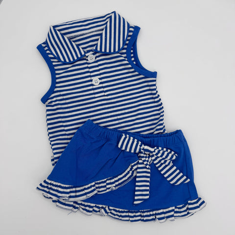 Blue Stripe Game Day Skort Set