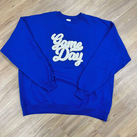 Game Day Chenille Patch Sweatshirt: Blue