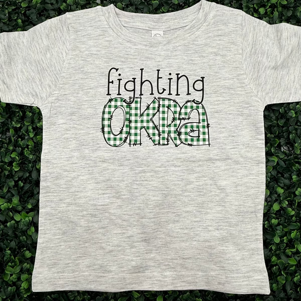 Gingham Fighting Okra Tee