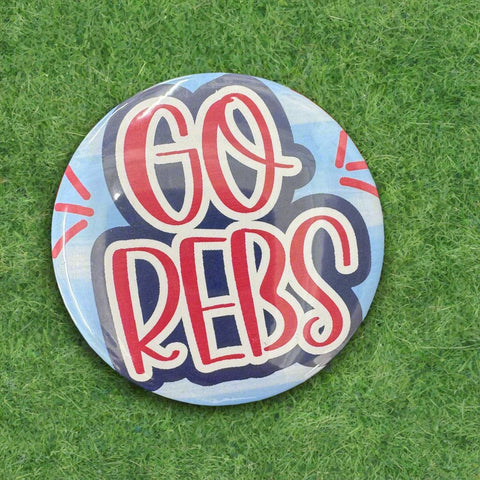 Go Rebs 3" Button: Red & Blue 