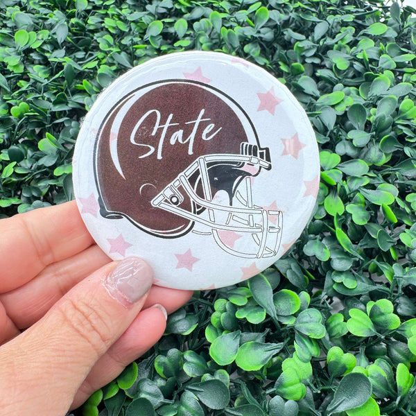 State Helmet 3" Button