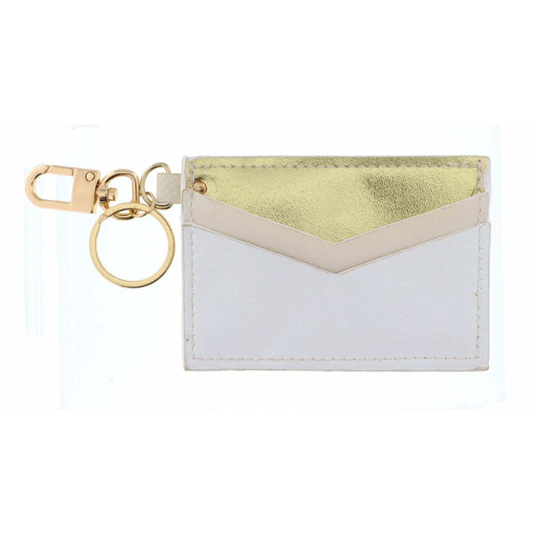 Cream and Gold Keychain Wallet