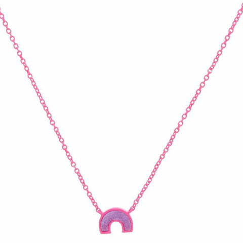 Kids Color Necklace: Pink Rainbow Druzy