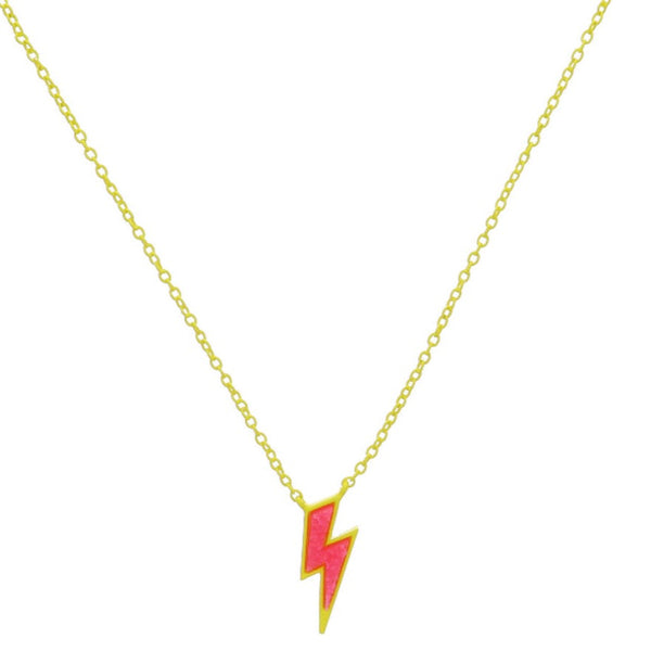 Kids Color Necklace: Lightning Bolt Druzy
