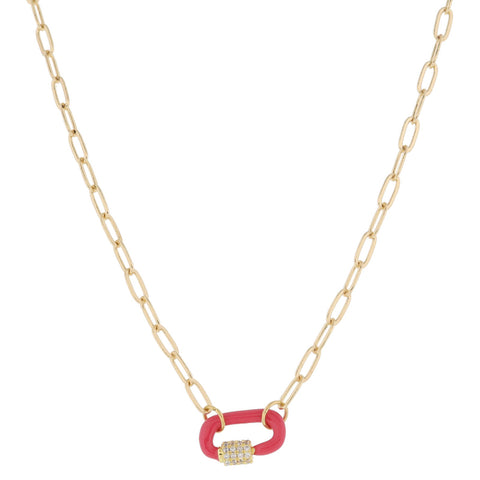 Hooked On You Necklace: Red Carabiner