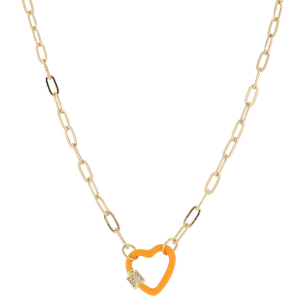 Hooked On You Necklace: Orange Heart