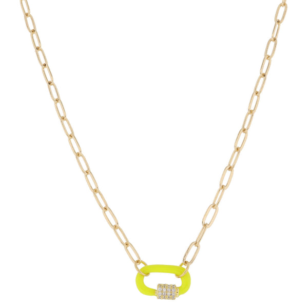 Hooked On You Necklace: Yellow Carabiner