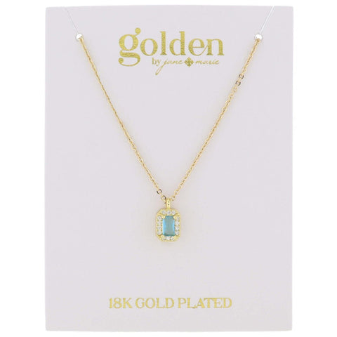 My Month Is Golden Necklace: Aquamarine