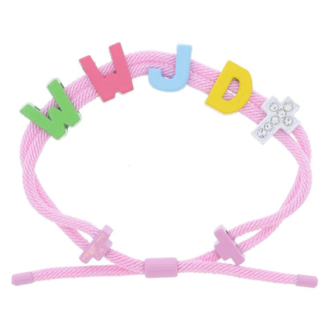 Pink Cord WWJD Bracelet