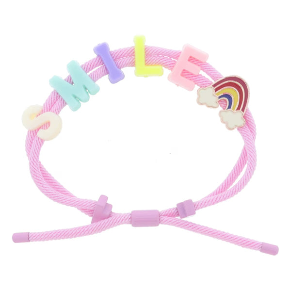Pink Cord Smile Bracelet
