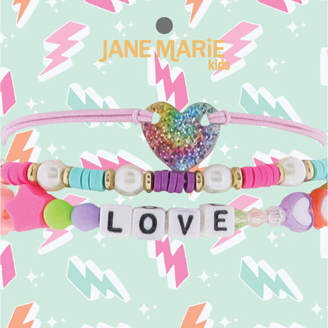 Wrapped in Color Bracelet Set: Love