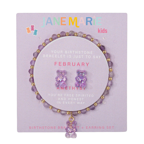 Gummy Time Birthday Bracelet Stud Set: February