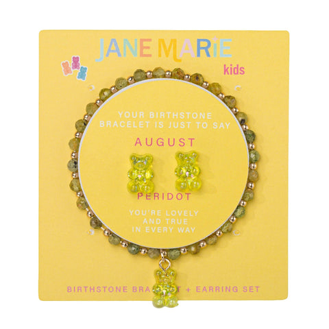 Gummy Time Birthday Bracelet Stud Set: August