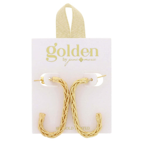 18K Wheat Chain Paperclip Hoop Earrings