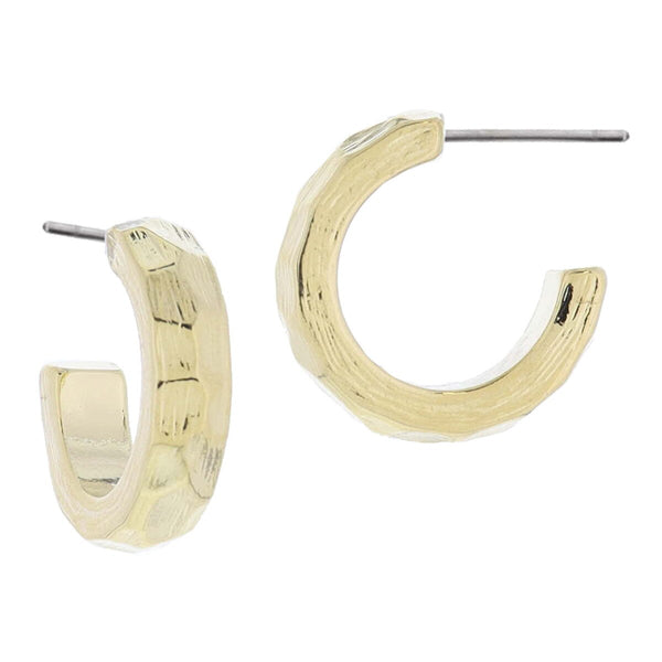 Gold Brushed Texture Hoops