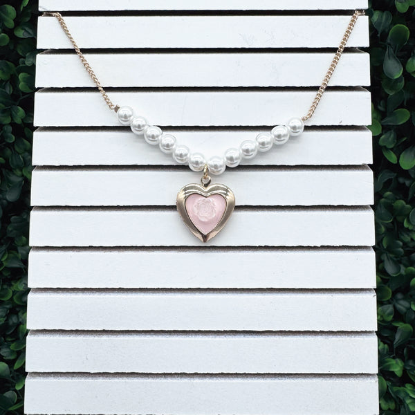 Forever Floral Necklace: Pink Locket