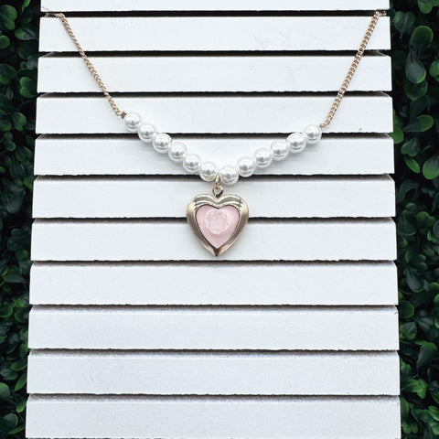 Forever Floral Necklace: Pink Locket