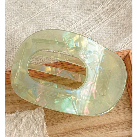 Jumbo Lime Lay Flat Claw Clip