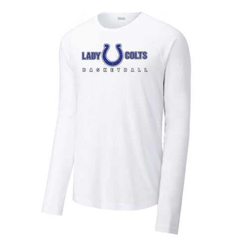 Lady Colts Long Sleeve Dri-Fit Tee: White