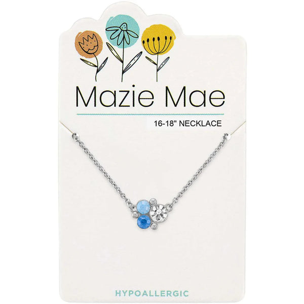 Silver Blue Opal Cluster Necklace