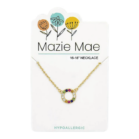 Multi Color Open Circle Necklace