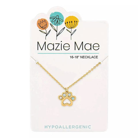 Gold Paw Print Necklace