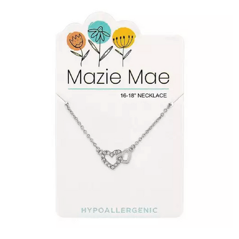 Silver Interlock Hearts Necklace