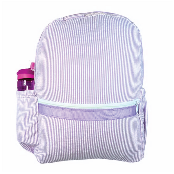 Medium Seersucker Backpack: Lilac