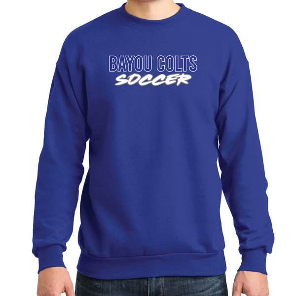 Bayou Soccer Brush Crewneck Sweatshirt - BLUE