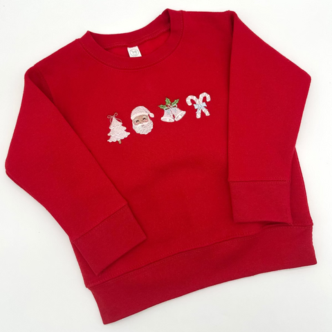 Pastel Christmas Embroidered Sweatshirt